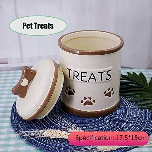 Ceramic Moisture-Proof Pet Food Storage Canister with Non-Skid Silicone Rim for Dogs and Cats (Color : Beige) Ceramic Moisture-Proof Pet Food Storage Canister with Non-Skid Silicone Rim for Dogs and Cats (Color : Beige)
