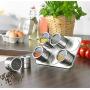 CSPFAIRY Stainless Steel Magnetic Spice Box Kitchen Spice Jars Seal Magnet Jar Seasoning Refrigerator Box Multifunction 6 Pcs/Set