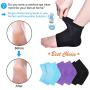 Moisturizing Socks, 3 Pairs-Moisturizing/Gel Heel Socks for Dry Cracked Heels, Open Toe Socks, Ventilate Gel Spa Socks to Heal and Treat Dry, Gel Lining Infused with Vitamins (Blue, Purple, Black)