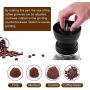 Bochionyu Manual Coffee Grinders, Portable Hand Coffee Mill with Adjustable Ceramic Burrs, Cleaning Brush, Glass Storage Jars, Silicone Non-Slip Mat, Silicone Dust-Proof Cover for Beans, Easy to Clean (Black)