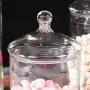 Glas Candybehälter mit Deckel von HOUSIYU, transparenter gepuderter Lagerbehälter, geeignet als Süßigkeiten-Schale, Keksbehälter, Keksbehälter, dekorativer Süßigkeitenbehälter, 38X14,5CM