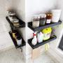 Wall Mount Spice Rack Storage Organizer, Kitchen Seasoning Hanging Rack for Pantry Jar Bottle Cans Holder Cabinet Shelf Storage, Bathroom Shelf-Space Saving, Durable-Stainless (4 Lengths for choice)