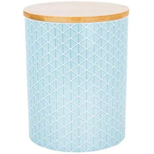 Geometric Design Patterned Porcelain Biscuit Barrel/Canister - Light Blue Geometric Design Patterned Porcelain Biscuit Barrel/Canister - Light Blue