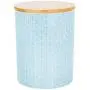 Geometric Design Patterned Porcelain Biscuit Barrel/Canister - Light Blue Geometric Design Patterned Porcelain Biscuit Barrel/Canister - Light Blue