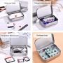 Les yeu (12pcs) Storage Box Metal Hinged Tin Box Container Mini Portable Small Storage Container Kit Tin Box Container Small Jar with Lid (3.7x2.3x0.8 inches).