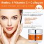 Vitamin C + Retinol + Collagen | Super Charged Anti-Aging Cream for Face | Pharmaceutical Grade Quality | Helps Smooth & Plump Fine Lines & Wrinkles & Brightens for Younger Skin | 2 oz / 60 g