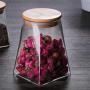HIZLJJ Small Glass Canister with Lid, Clear Airtight Sealed Spice Jars Set of 3, Ounce Decorative Kitchen Containers for Herbs or Apothecary (Size : 500ml)