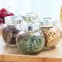 HIZLJJ 10Pcs Small Glass Canister with Lid,Clear Airtight Sealed Spice Jars Set of 10,Kitchen Containers for Herbs or Apothecary