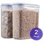 1790 Gallon Cereal Container 2 Pack - Free Label Kit, 4 Sided-Locking Lid, Watertight, Airtight, Space Saving, Built-in Handle, BPA Free - Flour Container, Sugar Dispenser, Food Storage Container