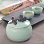 Cereal Containers Ceramic Moisture-proof Storage Tank, Small Fish Handle Containers