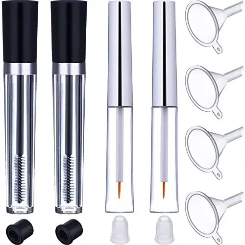 Tube Vide EBOOT 8ml avec Cône pour Crème Eyelash / Eyeliner, Flacon Transparent 7ml avec Joints en Caoutchouc et Kits de Coulage