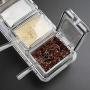 Kitchen Seasoning Jar Creative Household 4 Grid Seasoning Box Acrylic Plexi Glass Salt Pot PS Material Storage Box ZP12181420,PS Material