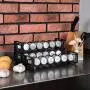 Étagère empilable X-cosrack 3 niveaux avec 18 bocaux vides & 48 étiquettes – Présentoir de condiments en fer noir givré (13.4) Étagère empilable X-cosrack 3 niveaux avec 18 bocaux vides & 48 étiquettes – Présentoir de condiments en fer noir givré (13.4)