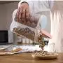 Transparente Kunststoff-Lebensmittelbehälter Lagerboxen für Zucker, Getreide, Snacks, Bohnen, Nüsse – Organizer