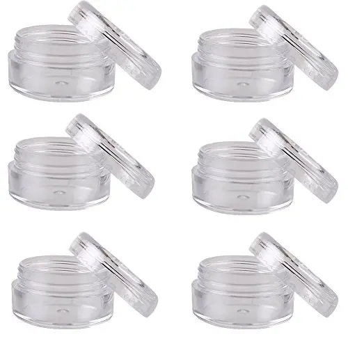 Goege 5 Gram New Empty Clear Portable Travelling Plastic Cosmetic Containers (50 pcs) with 1 Free Logo Goege 5 Gram New Empty Clear Portable Travelling Plastic Cosmetic Containers (50 pcs) with 1 Free Logo