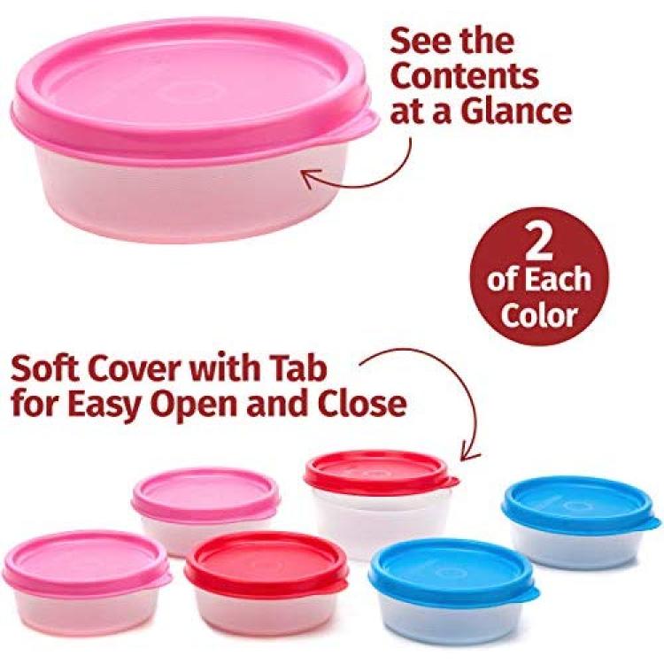 Amytalk Mini Salad Dressing Containers Reusable Plastic Sauce Containers  Small Sauce Condiment Cups with Lid for Lunch Box Picnic Travel (Pink)