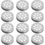 Mason Jar Lids,Regular Mouth Mason Jar with Lids 12 Pcs Pewter Daisy Lids with Straw Hole Hollow flower Cover Great for Kids, Mason, Ball, Canning Jars & Adult Drinks, Fits Regular Mouth Jar