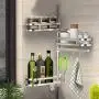 ZOUQILAI Stainless Steel Adjustable Seasoning Box, Kitchen Cabinet, Pantry, Shelf Organizer/Spice Rack with 3 Tiered Levels of Storage for Spice Bottles, Jars, Seasonings ZOUQILAI Stainless Steel Adjustable Seasoning Box, Kitchen Cabinet, Pantry, Shelf Organizer/Spice Rack with 3 Tiered Levels of Storage for Spice Bottles, Jars, Seasonings