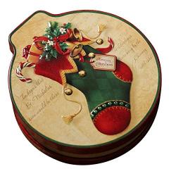 Fan-Ling Tinplate Tin Candy Cans Childrens Gifts,For Christmas Tree Ornament Round Cookie Jar Candy Storage Box Childrens Gift,Storing Candy, jewelry,Sundry (H)