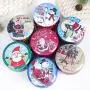 Amosfun Christmas Cookie Candy Storage Containers Christmas Candle Tin Jars Metal Candle Tin for DIY Making Candles