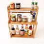 Fine 3-Tier Standing Spice Rack,Kitchen Countertop Storage Organizer, Spice Bottle Jars Rack Holder Bamboo Bathroom Countertop Holder Storage Organizer Shelf