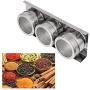 Stainless Steel Magnetic Spice Storage Jar Tins Container With Rack Holder Kitchen Condiment Holder Houseware Accessories,1Pc