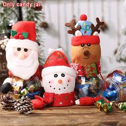 Child Kids Portable Decorative Christmas Storage Bottle Theme Party Candy Jar Chocolates Santa Exquisite Colorful Biscuit Kangsanli (D)