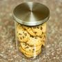 DR Goodies, Glasbehälter mit Edelstahldeckel, luftdichter Deckel mit Gummidichtung, Behälter für Küche oder Vorratsschränke, hält Lebensmittel frisch und trocken, ideal für Kekse, Schokolade oder Snacks.