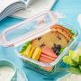 Kitchen Food Storage Jar Airtight Food Storage Glass Food Preparation Container With Cover (Set Of 2) BPA Free Lunch Box Airtight And Waterproof Leak Proof For Microwave Oven Refrigerator Dishwasher F