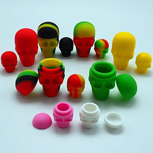 | Storage Bottles & Jars | 10pcslot Newest Cool Small Skull Silicone Container 3ML Silicone Jar for Oil Wax Dab Tool E|cigarette | by HUDITOOLS | 1 PCs