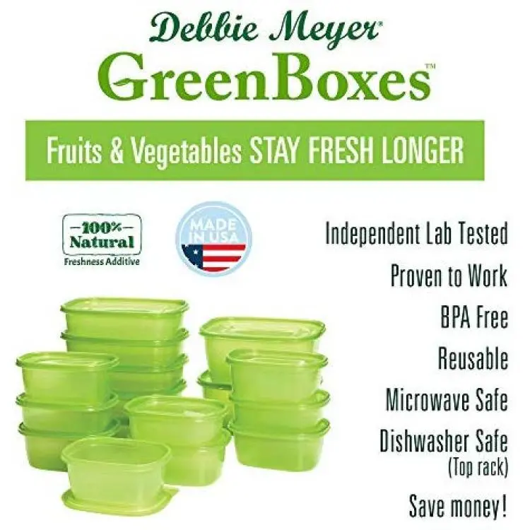 Debbie Meyer GreenBoxes, Food Storage Containers with Lids, Keep Fruits,  Vegetables, Baked Goods & Snacks Fresher