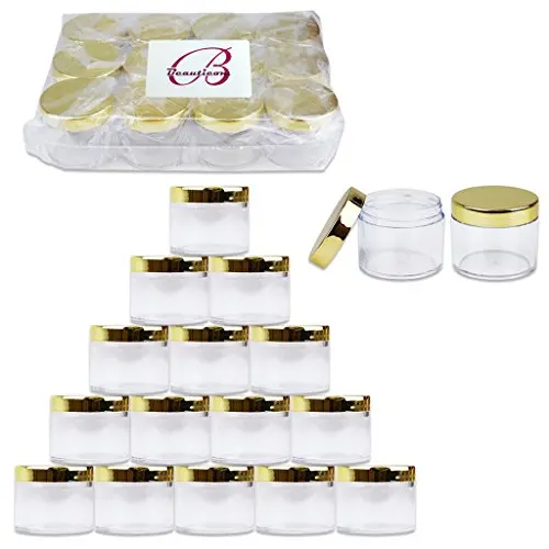 Beauticom 60 Grams/60 ML (2 Oz) Round Clear Leak Proof Plastic Container Jars with Gold Lids for Travel Storage Makeup Cosmetic Lotion Scrubs Creams Oils Salves Ointments (36 Jars) Beauticom 60 Grams/60 ML (2 Oz) Round Clear Leak Proof Plastic Container Jars with Gold Lids for Travel Storage Makeup Cosmetic Lotion Scrubs Creams Oils Salves Ointments (36 Jars)