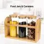 Assiduousic Glass Food Storage Canisters Lead-free Non-toxic Moisture-proof Perspective Glass Jars With Sealing Bamboo Cover For Biscuits Candies Spices Cereals Assiduousic Glass Food Storage Canisters Lead-free Non-toxic Moisture-proof Perspective Glass Jars With Sealing Bamboo Cover For Biscuits Candies Spices Cereals