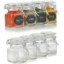 12 Pack - 3 Ounce Mini Clear Glass Spice Jar Container Set with Airtight Lids for Canning, Storage Jars for Tea, Spice, Kitchen Rack Glass Set w/Reusable Labels, Clear Containers for DIY Materials