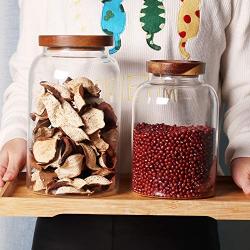 Kitchen Glass Sealed Cans Food Storage Box Grain Cereal Storage Tank Snacks Dry Goods Storage Jar Kitchen Multi Grain Roundglass,10X10Cm 550Ml