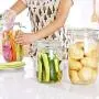 Ensemble de 4 Pots en Verre Transparent et Étanches HOMELUNY pour Cuisine, Récipients pour Céréales, Flacons pour Enzymes Alimentaires, Idéal pour Conserver les Bonbons, Biscuits, Riz, Sucre, Farine et Snacks – Maintient la Nourriture au Sec et Fraîche – 