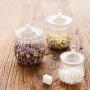 Goquik Transparent Heat-resistant Glass Tea Can Coffee Pot Storage Bottle Candy Jar Snack Cans With Lid (Size : 6.5cm9cm)