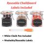 Spice Jars - 12 Airtight Flip Top Bottles with 40 Labels & Chalkboard Pen - Complete Set of 3.4 Ounce Square Empty Spice Bottles with Funnel | Kitchen Spice Organizer Clear Glass Jars