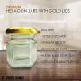 Hexagon Jars Gold Lid (15pcs, 1.5 oz) Hexagon Glass Jars with Gold Plastisol Lined Lids for Jam Honey Jelly Wedding Favors Baby Shower Favors Baby Food DIY Magnetic Spice Jars Crafts Canning Jars