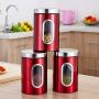 Set of 3 Storage Canister With Lid Stainless Steel Kitchen Container Storage Jar for Sugar,Biscuits,Tea,Coffee Set of 3 Storage Canister With Lid Stainless Steel Kitchen Container Storage Jar for Sugar,Biscuits,Tea,Coffee