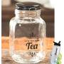 Gift Included- Vintage Kitchen Tea Clear Glass Storage Container Jar Canister With Lid + FREE Bonus Water Bottle by Home Cricket Homecricket 
