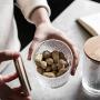 Glass Sealed Can with Bamboo Cover Tea Snacks Storage Jars Coffee Beans Storage Tank Home Kitchen Food Container,S