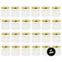 7Penn Mini Glass Jars with Gold Lids and Labels 24pk 1.5oz (45mL) ? Small Hexagonal Jars Great as Honey Jars or Crafts