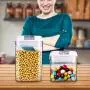 6-teiliges Lebensmittel-Aufbewahrungssystem – Küchen-Aufbewahrungssatz für die Pantry-Organisation und -Lagerung, BPA-freie, robuste Kunststoffbehälter für Pasta, Mehl, Cerealien! Dicht verschließbar!