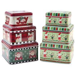 TeemorShop 3pcs/Set Christmas Biscuits Coin Candy Storage Box Container Case Jewelry Headphones Organizer Tin Sealed Jar