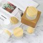 Fox Clow Wood Grain Frosted Glass Jar Cosmetic Containers Portable Travel Refillable Glass bottle Pot for Lotion Face Cosmetic Eye Cream 5/15/20/30/50ml 5PCS