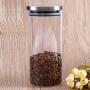 Glass Food Storage Jar - 1000ml Glass Storage Jar Coffee Beans Kitchen Food Container Stainless Steel Lid