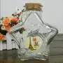 Glas Lagerglas für Schokolade, durchsichtiger Lebensmittelbehälter mit Korkstopfen, Lebensmittelbehälter für Küche, Essig, Senf - Sternförmig