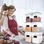 【ME.FAN Boîtes de Rangement Alimentaire [Lot de 6] Conteneurs pour Stockage de Farine- Garde-Manger, Boîtes d'Entreposage Airtight avec 5 Set Tasses Mesurables & 24 Étiquettes & Stylo – Noir】