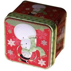 Flameer Square Merry Christmas Candy Box Food Storage Bins With Lids, Cookie Containers Mini Candy Canes For Storing All Your Cookies And Delicious Snacks - A, 8x7.5x6.5cm